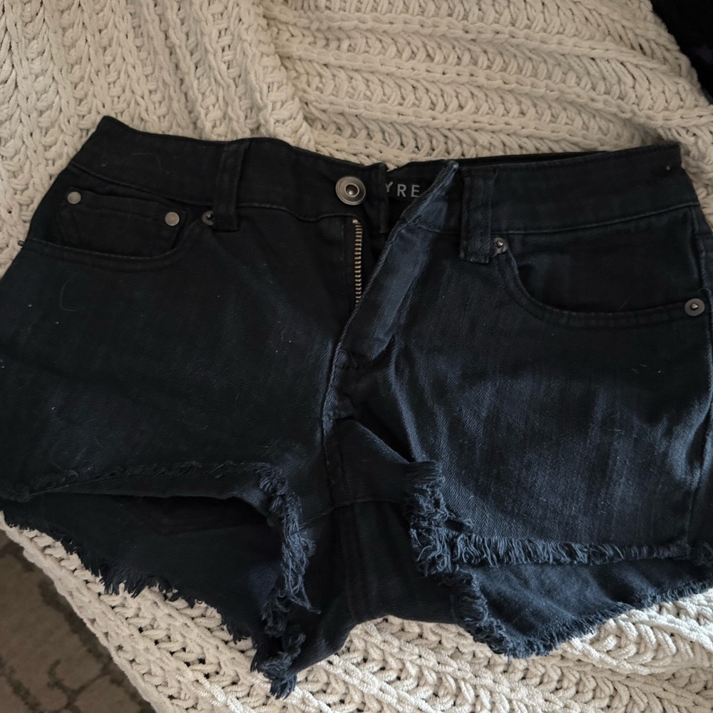 Empyre Black Distressed Jean Shorts